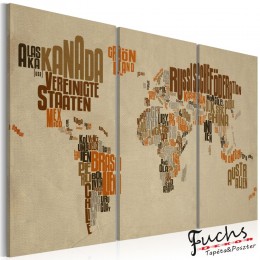 ArtGeist sp. z o o. Kép - Map of the World (német nyelven) - triptych