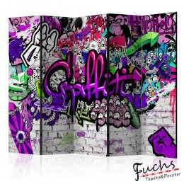 ArtGeist sp. z o o. Paraván - Purple Graffiti [Room Dividers]