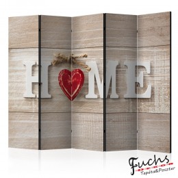 ArtGeist sp. z o o. Paraván - Room divider - Home and red heart