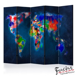 ArtGeist sp. z o o. Paraván - Room divider – Colorful map