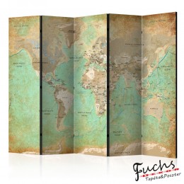 ArtGeist sp. z o o. Paraván - Turquoise World Map [Room Dividers]
