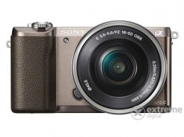 Sony Alpha 5100 fényképezőgép kit (16-50mm objektívvel), barna