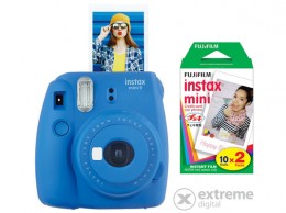 FUJI film Instax Mini 9 analóg fényképezőgép, cobalt blue + film mini film 2x10 db