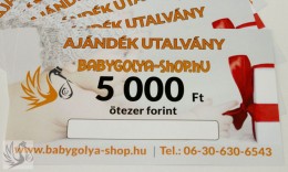 BabyGolya 5.000 Ft Értékű BabyGolya-Shop.hu Vásárlási/Ajándék utalvány