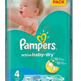 PAMPERS Active Baby -Dry pelenka maxi 76-db-os 4