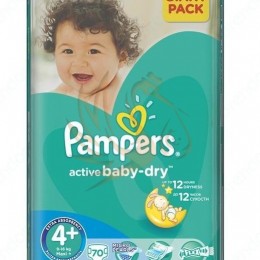 PAMPERS Active Baby -Dry pelenka maxi plus 70-db-os 4 plus