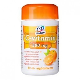 1x1 Vitaday C-Vitamin rágótabletta narancs ízű 500mg 60db