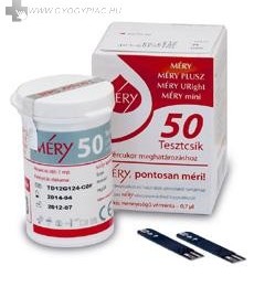 Méry (piros) vércukormérő tesztcsík 50 db