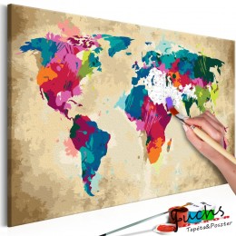 ArtGeist sp. z o o. Kifestő - World Map (Colourful)