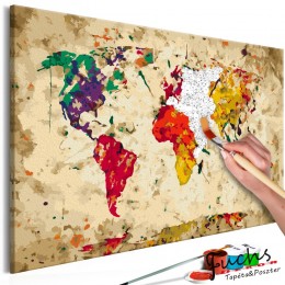 ArtGeist sp. z o o. Kifestő - World Map (Colour Splashes)