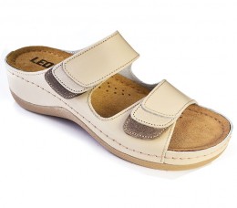 Leon Comfortstep Leon 904 bézs női bőr papucs 36-41