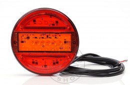 TruckerShop LED hátsó lámpa kör piros búrával 3 funkciós