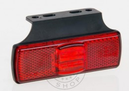 TruckerShop Helyzetjelző lámpa 12/24V (téglalap) középen ledes, piros+tartó