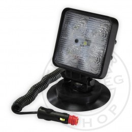 TruckerShop Munkalámpa 5 LED-es (110x110mm) terítő fény, mágnestalpas-szivargyújtós