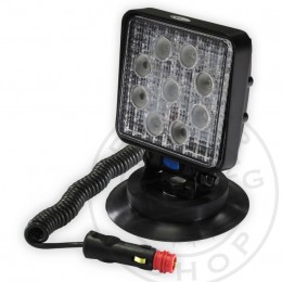 TruckerShop Munkalámpa 9 LED-es (110x110mm) terítő fény, mágnestalpas-szivargyújtós