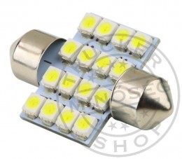 TruckerShop LED IZZÓ 24V SZOFITA 16 smd LED 31mm FEHÉR