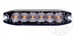 TruckerShop 6 POWER LED-es SLIM sárga villogó modul 12/24V