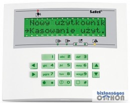 Satel INT-KLCDL-GR LCD kezelő INTEGRA központokhoz, zöld háttérfény és kijelző
