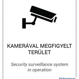 Nestron FM-01 Magyar és angol nyelvű figyelmeztető matrica: &quot;Kamerával megfigyelt terület&quot;, 175x200 mm