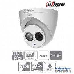 DAHUA IPC-HDW4231EM-AS IP Turret kamera, kültéri, 2MP/60fps, 3,6mm, H265+, IR50m, ICR, IP67, WDR, SD, PoE, audio