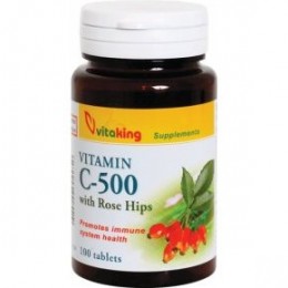 Vitaking 500 mg TR C-vitamint és csipkebogyót tartalmazó tabletta, 100 db