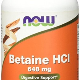Now Betaine HCI emésztőenzim 648 mg, 120 Vcaps