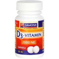 Damona D3-vitamin 2000 NE tabletta, 100 db