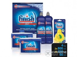 FINISH additív csomag (4 kg gépi regeneráló só, 2x800 ml, géptisztító 2x250 ml, citromos illatosító, 60ml)