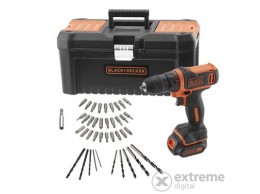 BLACKANDDECKER Black & Decker BDCDD121KA akkus fúró/csavarozó (10,8V, 1,5 Ah) töltővel, szerszámosládával, 40 db-os tartozékkal