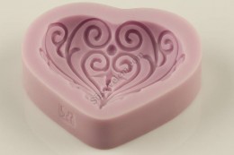 Indával díszített szív szilikon fondant forma