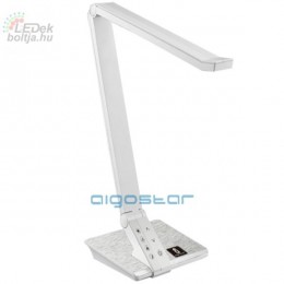 LED asztali lámpa fehér-inox 10W érintős-fényerőszabályozható