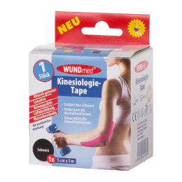 Wundmed Kinesio Tape 5cmx5m fekete kineziológiai tapasz 1x