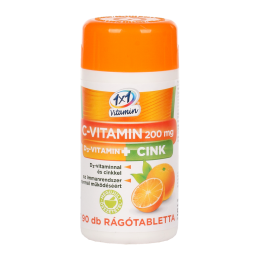 VitaPlus 1x1 C-vitamin 200mg+D3-vitamin+Cink rágótabletta 90x