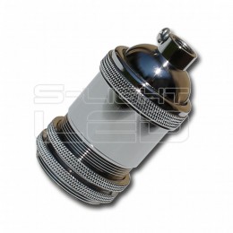 Edison E27 foglalat CB002G szürke króm