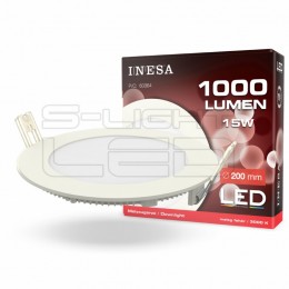 INESA LED PANEL 15W 3000K D=200mm 1000lm 60364