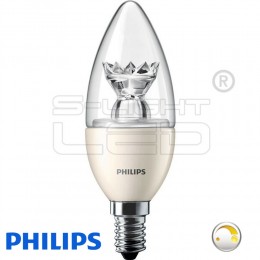 Philips LED E14 6W MASTER LEDcandle DIMTONE 6-40W E14 B38 CL 470lm 2200-2700 K gyertya clear 8718696453506