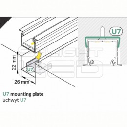 Topmet LED PROFIL &quot;U7&quot; LINEA-IN20 RÖGZÍTŐ