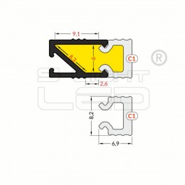 Topmet LED PRFEDÉL &quot;C1&quot; HI8 KLIKK OPÁL