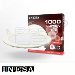 INESA LED PANEL 15W LR 3000K D=200mm 1000lumen G3 60541