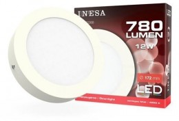 INESA LED PANEL 12W CLR 4000K FALON KÍVÜLI D=172mm 780lm 60368