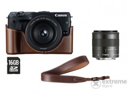 Canon EOS M3 fényképezőgép Premium kit (18-55mm objektív + tok + nyakpánt + 16GB SD kártya)