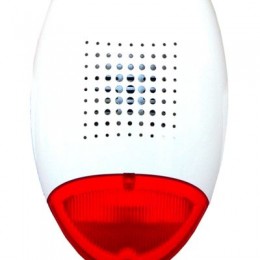 Satel SD3001R sziréna, kültéri hang-fényjelző, piros színű LED fényjelzővel