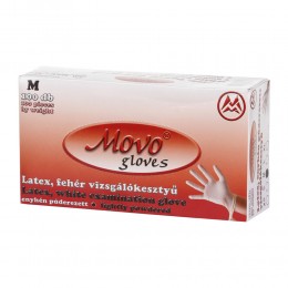 MOVOMED púderes fehér latex vizsgálókesztyű M 100x