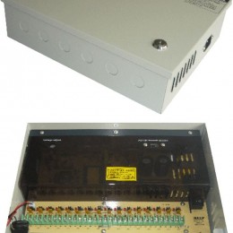 LEMAR HS 12512 12V 12.5A 16 csatornás dobozolt ipari tápegység, védelmekkel