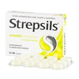 Strepsils citromízű cukormentes szopogató tabletta 24x