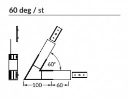 Topmet LED PROFIL VARIO30-02 KÜLSŐ SAROKIDOM TÉRBEN FORDULÓ 60°-os (FEHÉR)