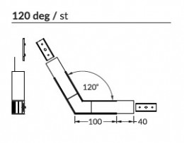 Topmet LED PROFIL VARIO30-02 SAROKIDOM SÍKBAN FORDULÓ 120°-os (FEHÉR)