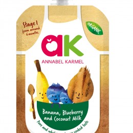 Annabel Karmel Kókusztejes bio almás-banánpüré áfonyával 100 g