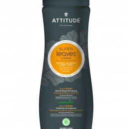 Attitude 2 az 1-ben sport sampon és tusfürdő férfiaknak szuperlevelekkel 473 ml