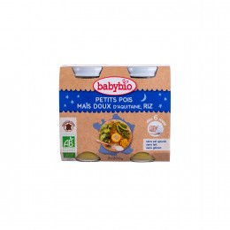 Babybio Jó éjszakát! - Bio borsós-édeskukoricás rizs 2 x 200 g